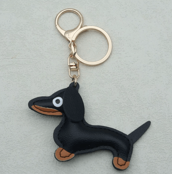 Trendy bag charms with dachshund by MILOUX
