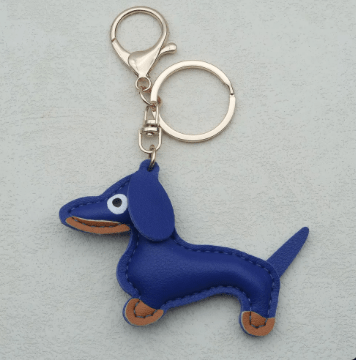Trendy bag charms with dachshund by MILOUX